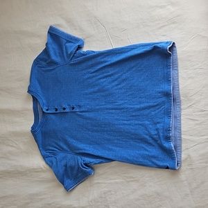 Untuckit Ultrasoft Short-Sleeve Henley Size XL Blue